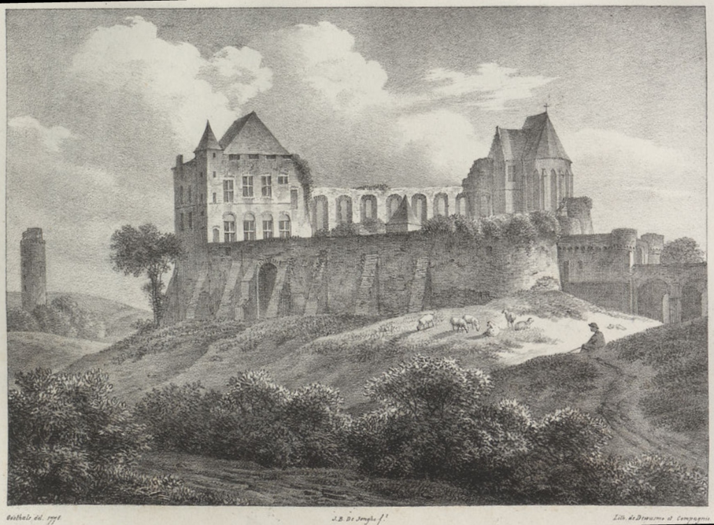 Historical drawing of Keizersberg Abbey